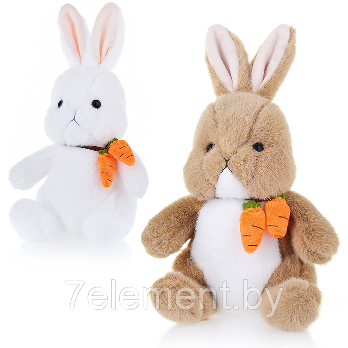 Детская мягкая игрушка антистресс, плюшевый зайка с морковкой 30см, мягкие игрушки кролики обнимашки для детей - фото 1 - id-p218603432