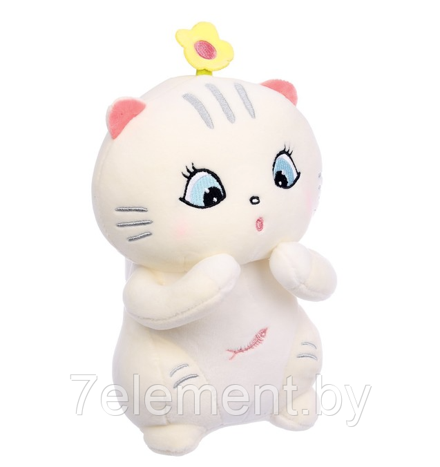 Детская мягкая игрушка антистресс Белая кошечка 50 см, плюшевые игрушки котики обнимашки для детей - фото 2 - id-p218603435