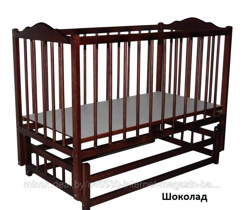 Детская кроватка-маятник "Золушка 3" РФ. Шоколад - фото 4 - id-p31358301