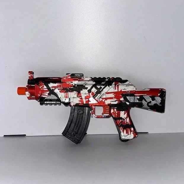 Игрушка Гидрогелевый автомат AK-47 стреляет орбизами, автоматический на аккумуляторе, sy307a синий красный - фото 9 - id-p218605709