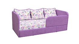 Детский диван Киви (правый) - Велюр фиолетовый (М-Стиль)