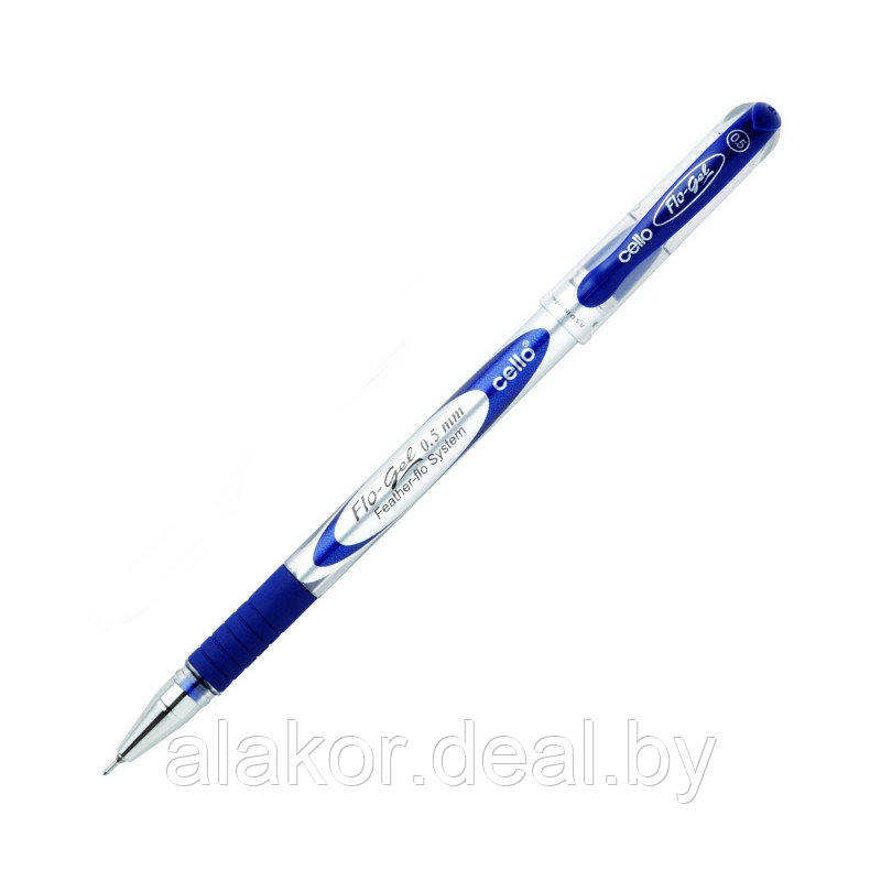 Ручка гелевая  Cello FLO Gel Dlx, цвет синий, корпус синий, 0.5мм