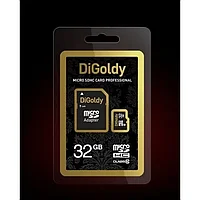 Карта памяти DiGoldy microSDHC (Class 10) 32GB + адаптер [DG032GCSDHC10-AD]