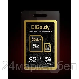 Карта памяти DiGoldy microSDHC (Class 10) 32GB + адаптер [DG032GCSDHC10-AD]