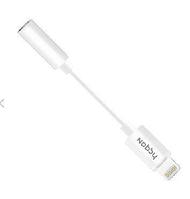 CONNECT 001-001 NOBBYс адаптером s8 pin-3.5 mm jack для Apple 0.11 м, белый (9825)