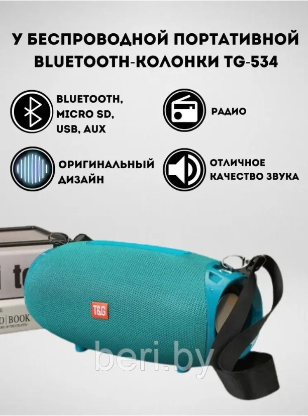 TG-534 Колонка музыкальная портативная Bluetooth T&G - фото 2 - id-p218609329