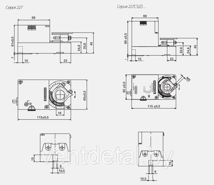 Электропривод Gruner 227-024-05-S1/RUS (5 Нм) - фото 3 - id-p218609527