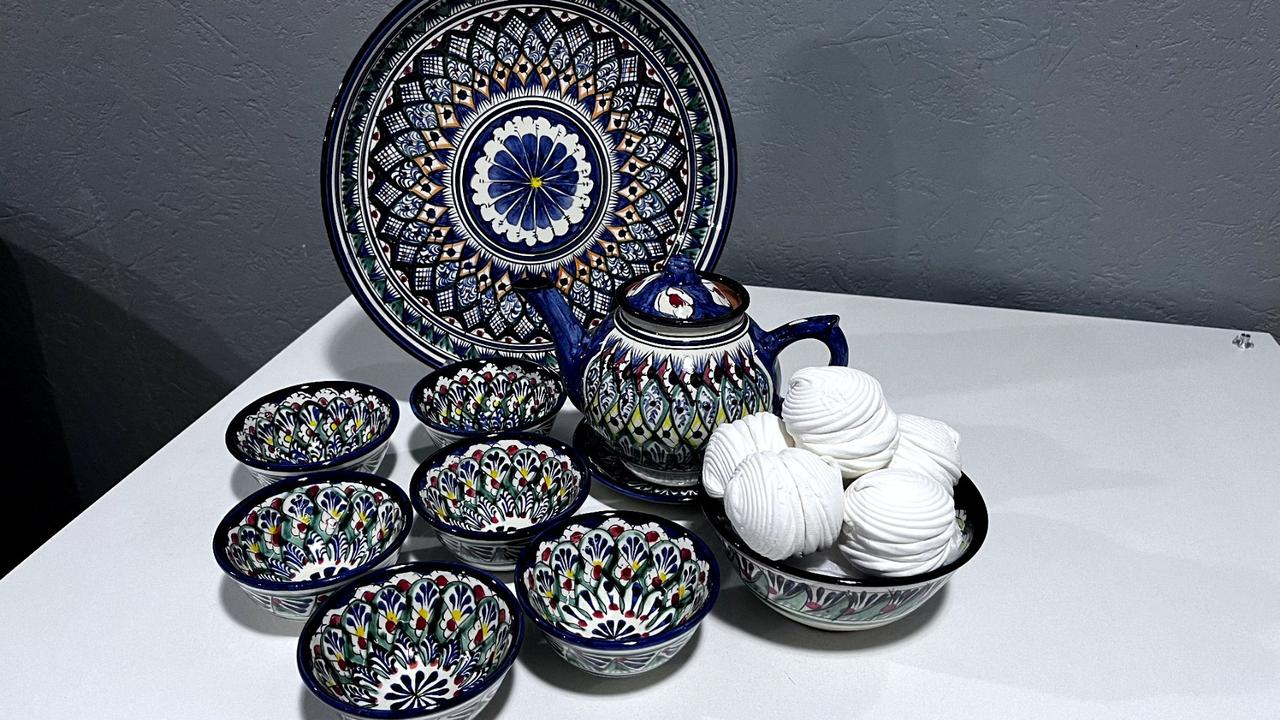 Чайный узбекский сервиз стандартный на 6 персон - фото 2 - id-p218611139