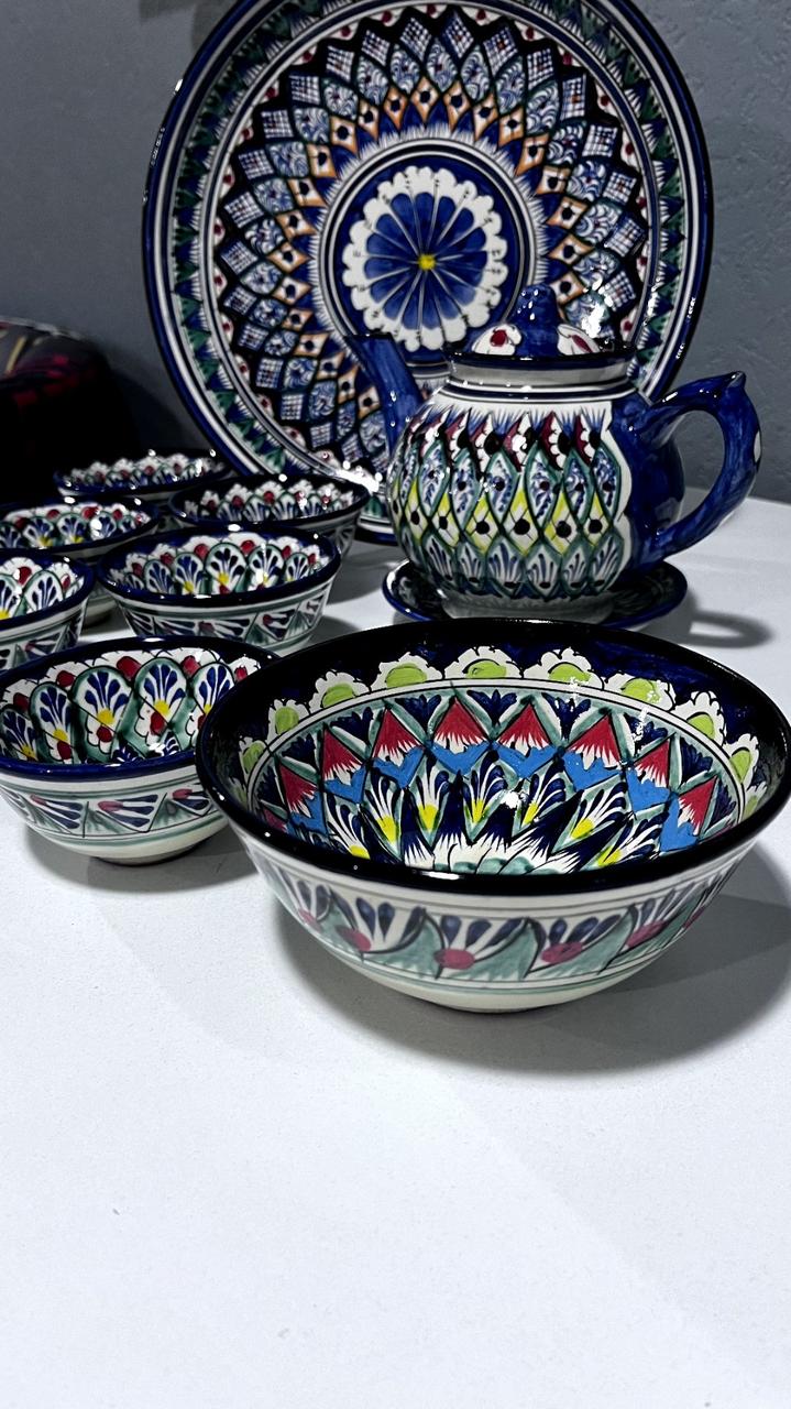 Чайный узбекский сервиз стандартный на 6 персон - фото 5 - id-p218611139