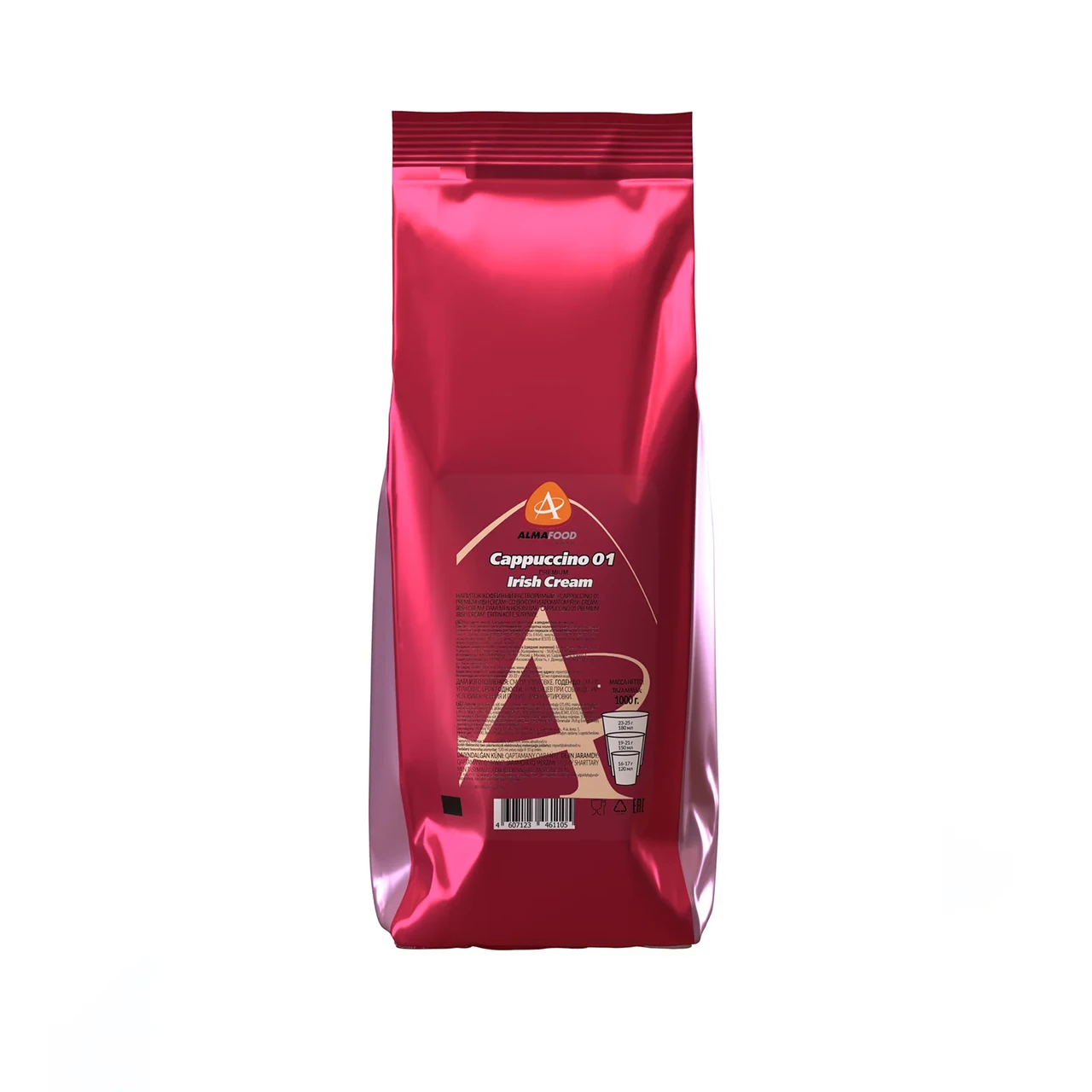 Напиток кофейный растворимый "Cappuccino 01 Premium Irish Cream" ТМ "ALMAFOOD", пакет 1кг*8 - фото 1 - id-p218611172