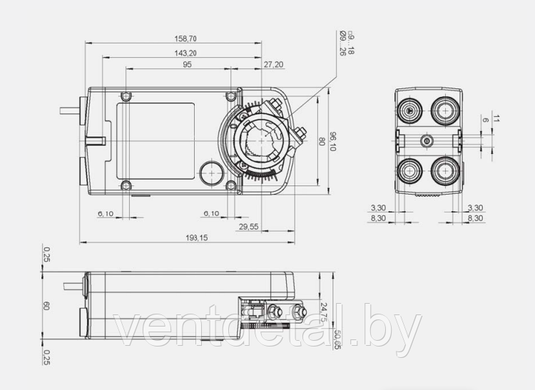 Электропривод Gruner 363C-024-40-S2/RUS (40 Нм) - фото 5 - id-p218611396