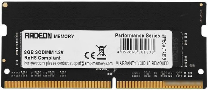 Оперативная память AMD Radeon R9 Gamer Series 8GB DDR4 SODIMM PC4-25600 R948G3206S2S-U - фото 1 - id-p218611614