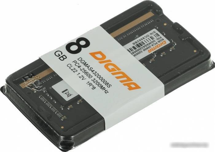 Оперативная память Digma 8ГБ DDR4 SODIMM 3200 МГц DGMAS43200008S - фото 4 - id-p218611694