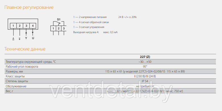 Электропривод высокой скорости срабатывания Gruner 227CS-024-02/RUS - фото 4 - id-p218613271
