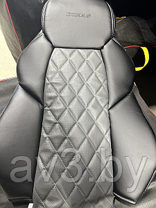 Чехлы на сиденья DINAS модель DRIVE Экокожа, цвет  черный - серый РОМБ ПЕРЕД , Оригинал