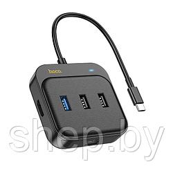 Адаптер Hoco HB37 6 в 1 (HDTV+RJ45+USB3.0+USB2.0*2+PD100W)