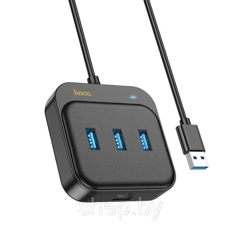 Адаптер Hoco HB35 4 в 1 (Type-C в USB3.0*3+RJ45) 1.2m - фото 1 - id-p218616184