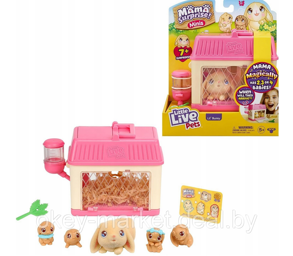 Интерактивная игрушка Little Live Pets Семья кроликов Мама-сюрприз в мини-версии 2651 - фото 6 - id-p218619144