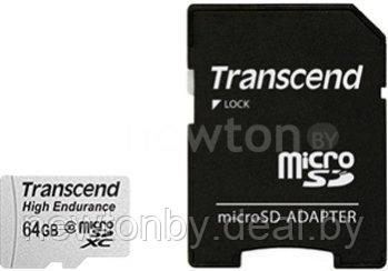 Карта памяти Transcend microSDXC HE (Class 10) UHS-I 64GB + адаптер [TS64GUSDXC10V] - фото 1 - id-p218546016