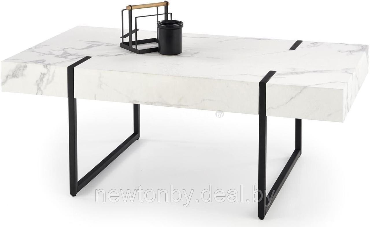 Журнальный столик Halmar Blanca 110x60x43 (белый мрамор/черный) - фото 1 - id-p217366915