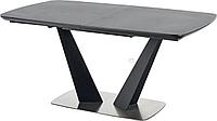 Кухонный стол Halmar Fangor 160-220/90 (темно-серый/черный)