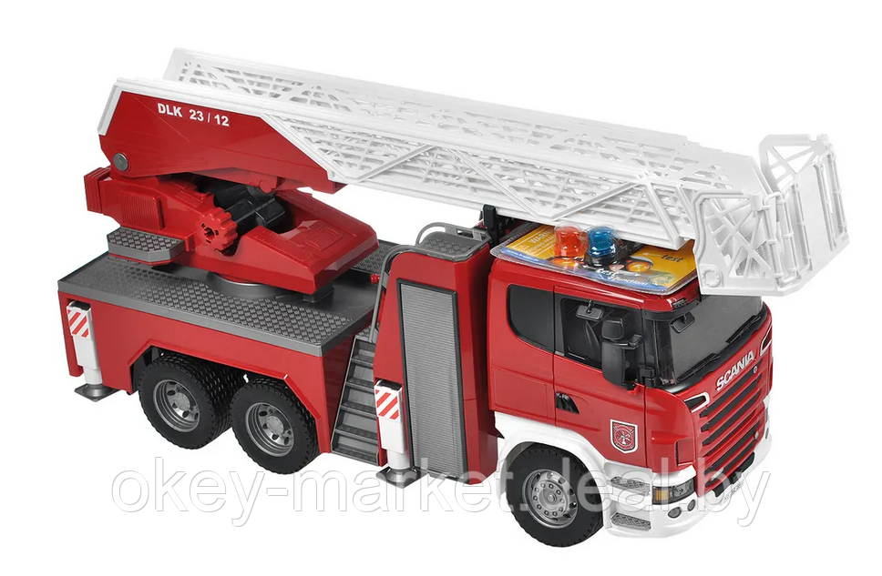 Пожарная машина Scania с выдвижной лестницей и помпой Bruder 03590 - фото 7 - id-p73781197