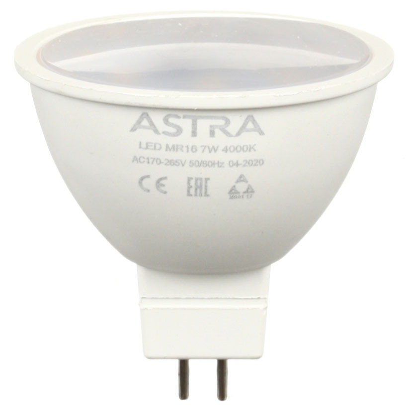 Лампа светодиодная Astra MR16/GU10 7W, 220-240V, цоколь GU5.3 (MR16), 4000К, 520 лм, холодный свет - фото 2 - id-p218622106