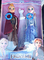 Детские куклы «Холодное сердце» Frozen Эльза и Анна и снеговик олаф музыкальные 29 см 3в 1