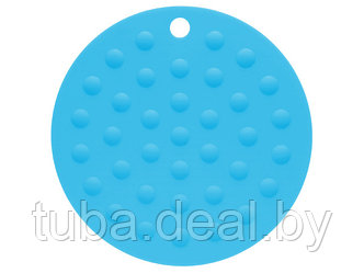 Коврик под горячее силиконовый, круглый, 17.5 х 0.2 см, голубой, PERFECTO LINEA