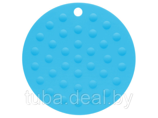 Коврик под горячее силиконовый, круглый, 17.5 х 0.2 см, голубой, PERFECTO LINEA - фото 1 - id-p218625044