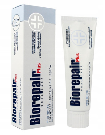 Зубная паста BioRepair Plus/Биорепейр Плюс PRO White Отбеливание, 75 г - фото 1 - id-p218626627