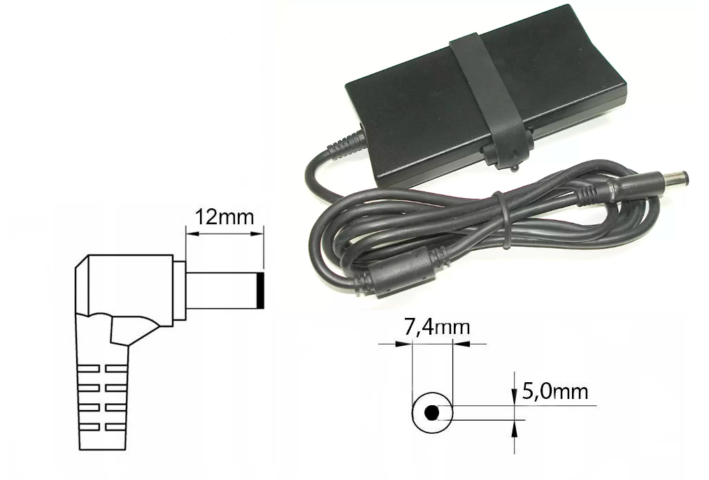 Оригинальная зарядка (блок питания) для ноутбуков Dell PA-12, PA12, 9T215,, 65W, штекер 7.4x5.0 мм - фото 1 - id-p218609353