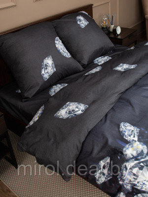 Комплект постельного белья Amore Mio Мако-сатин Black Микрофибра Евро / 93797 - фото 8 - id-p218633137