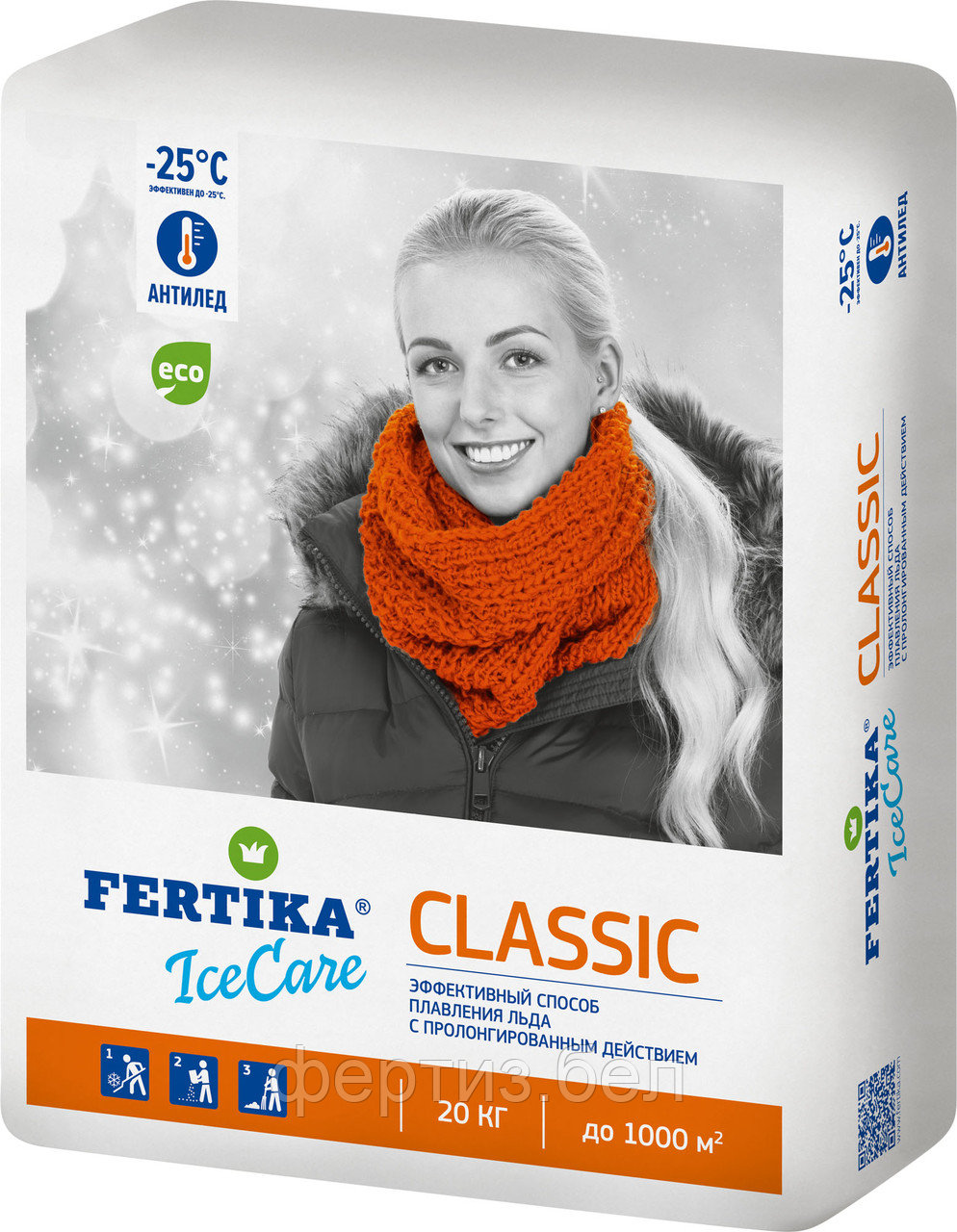 Безопасный противогололёдный реагент ICECARE CLASSIC, 20кг - фото 1 - id-p218635571