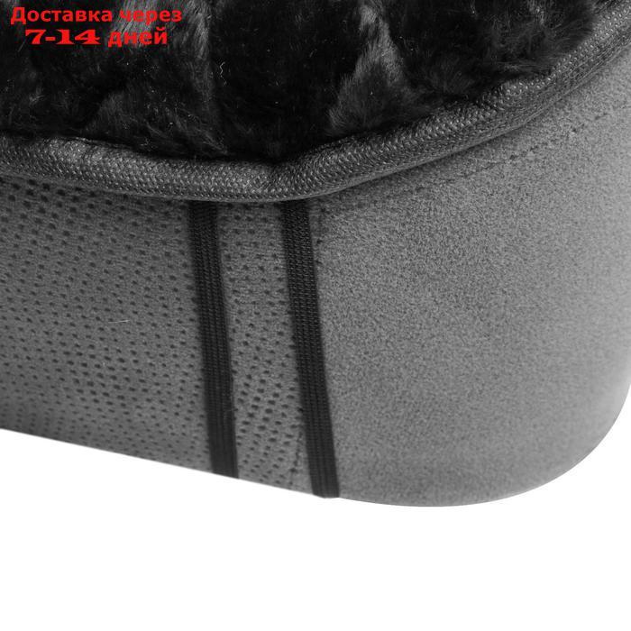 Накидка на переднее сиденье, искусственный мех, ромб, размер 55 х 150 см, черный - фото 3 - id-p218619235