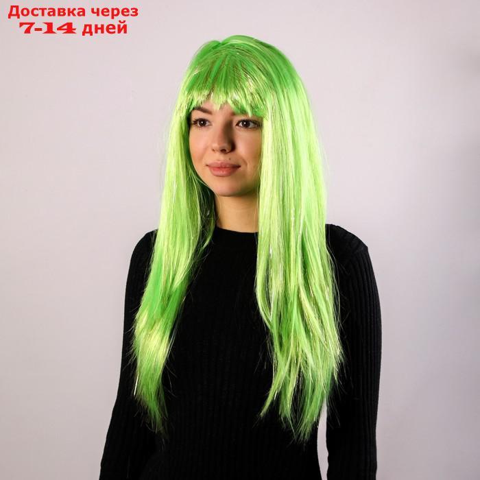 Карнавальный парик "Блеск", цвет зелёный - фото 1 - id-p218619331