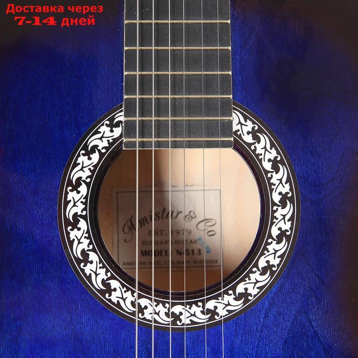 Гитара акустическая "Амистар Н-513" 6-струнная, художественная отделка, синяя - фото 7 - id-p218620303