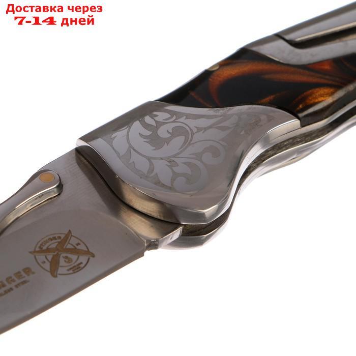 Складной нож Stinger с клипом, 165 мм, рукоять: нержавеющая сталь, дерево, подарочный бокс - фото 2 - id-p218621376