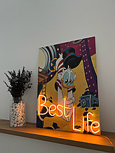 Картина с неоном ''Best Life'', 70х50 см