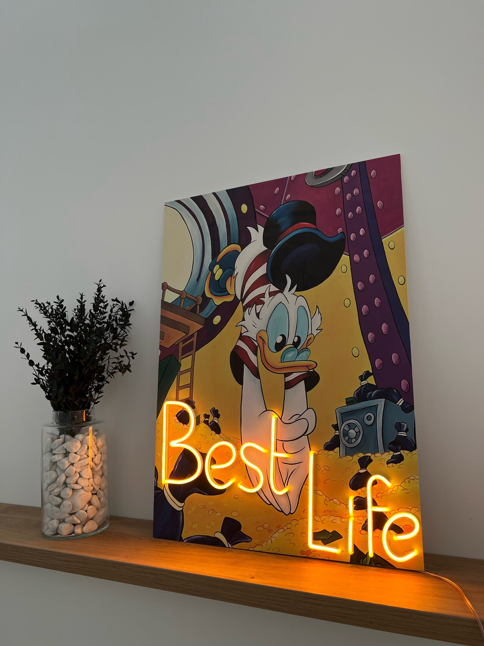 Картина с неоном ''Best Life'', 70х50 см - фото 1 - id-p218639066