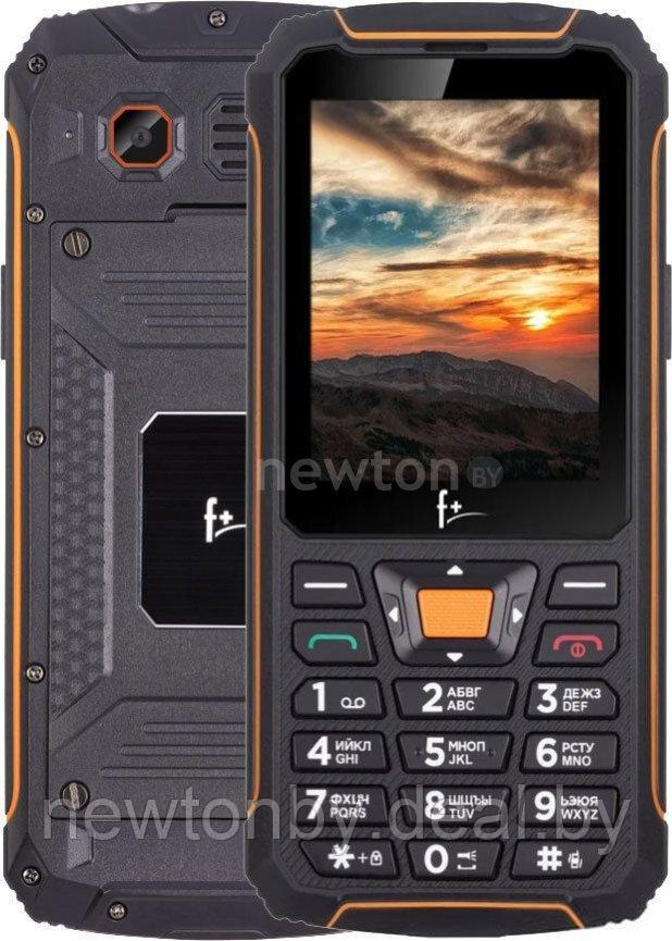 Кнопочный телефон F+ R280 (черный/оранжевый) - фото 1 - id-p218638012