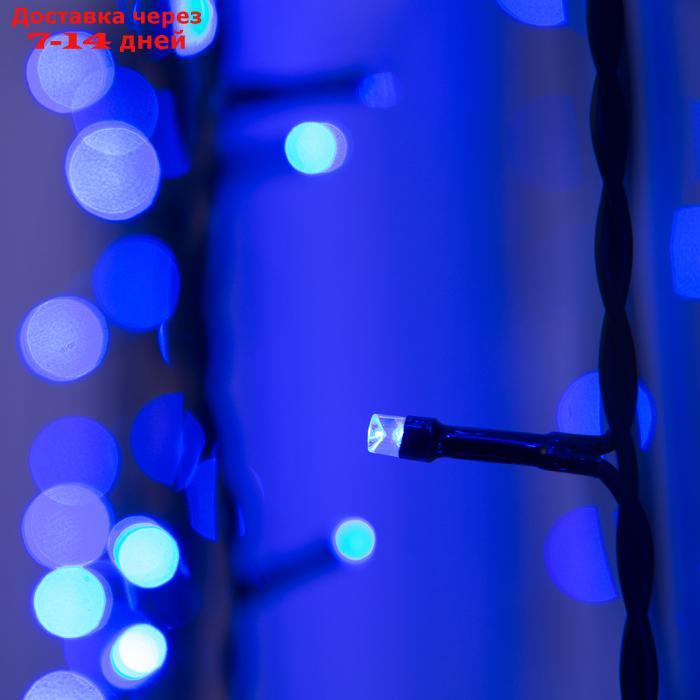 Гирлянда "Занавес" 2 х 6 м , IP44, УМС, тёмная нить, 1440 LED, свечение синее, 220 В - фото 2 - id-p218621555