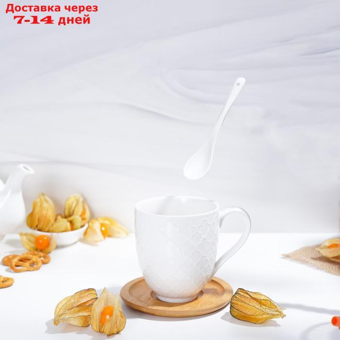 Набор чайный "Эстет", 6 предметов: 2 чашки 350 мл, 2 деревянных блюдца, 2 ложки - фото 8 - id-p218620627