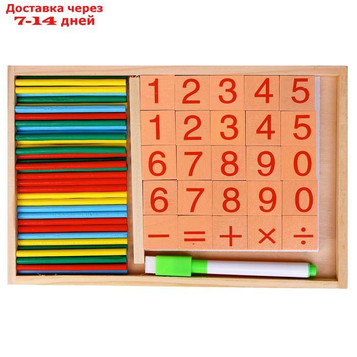 Набор для изучения счёта, палочки, плашки, досочка и маркер в наборе - фото 2 - id-p218619697
