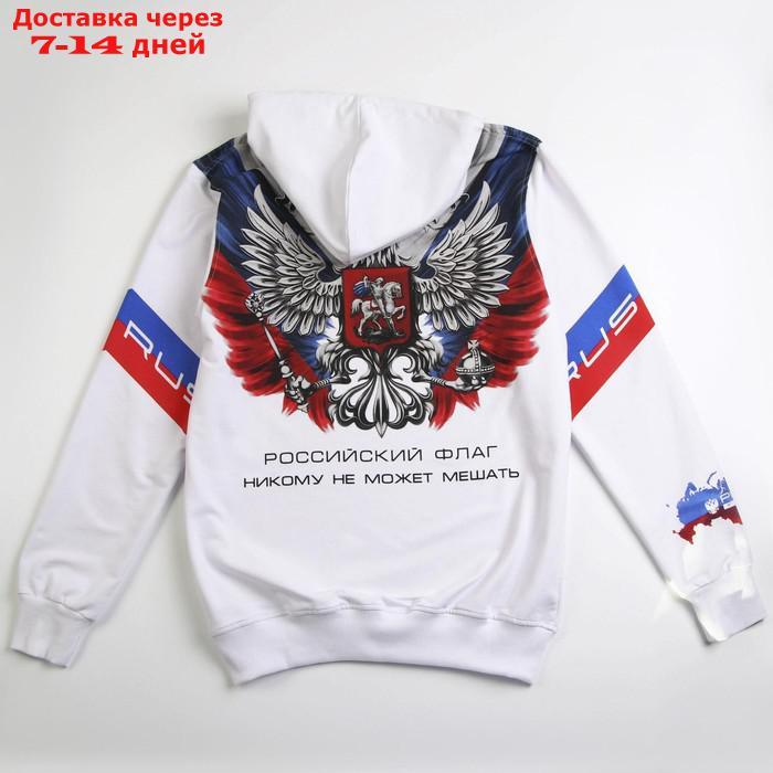 Толстовка Putin team, герб, белая, размер 54-56 - фото 2 - id-p218621804