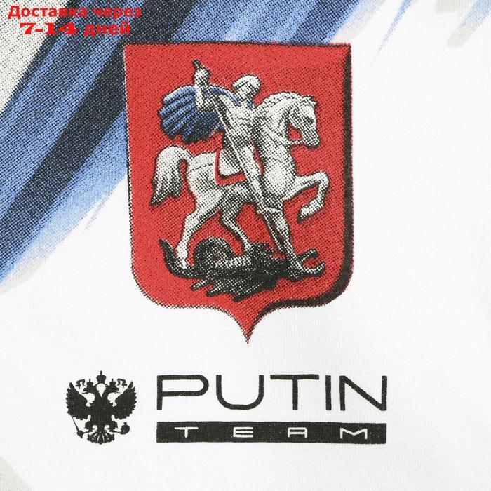Толстовка Putin team, герб, белая, размер 54-56 - фото 5 - id-p218621804
