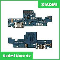 Системный разъем (разъем зарядки) для Xiaomi Redmi Note 4X c микрофоном (узкий)