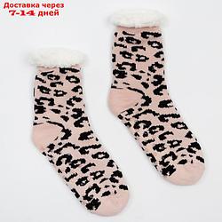 Носки женские с мехом внутри Нжмех30700 Леопардовый принт, цвет , р-р 23-25 (р-р обуви 36-40