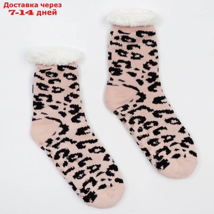 Носки женские с мехом внутри Нжмех30700 Леопардовый принт, цвет , р-р 23-25 (р-р обуви 36-40 - фото 1 - id-p218620972