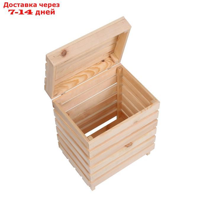 Ящик для овощей и фруктов, 30 × 40 × 50 см, деревянный, с крышкой - фото 6 - id-p218620134